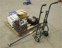 2- Wheel Cart, Assorted Tools, Pulleys, Load Bar,
