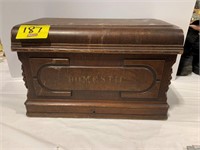 ANTIQUE WOODEN DOMESTIC SEWING MACHINE COVER