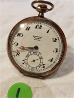 Ant. Silver 16 ruby pocket watch works!!
