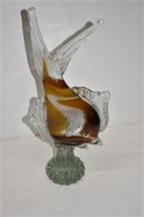 15" Blown Glass Fish with Attached Base