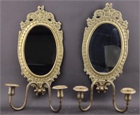 Pair of Brass Girandoles Mirrors