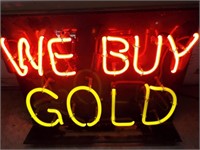 "We Buy Gold" neon sign. 20"  x 15.5"