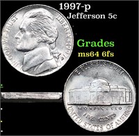 1997-p Jefferson Nickel 5c Grades Choice Unc 6fs