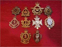 Canada Military Lot 10 Cap Badges Queens Crown