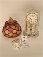 Linden Clock and African Basket w/ storage basket.