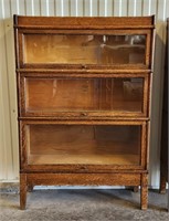 Antique Macys 3 Section Oak Barristers Bookcase