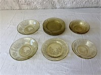 Federal Glass Co. Sharon Amber Plates/Bowls SR