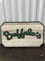 Vintage Wood Buffalo's Sign