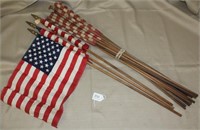 2 bundles of US stick flags in poor condition