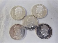 5 Eisenhower Dollar Coins
