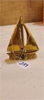 Very Neat Brass Sailboat Thermometer