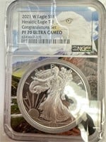 2021 W Silver Eagle Type 1 Congratulations Set NGC