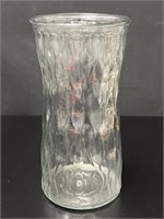 Tall modernist hatch pattern glass vase