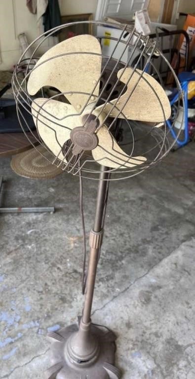 Antique GE pedestal fan possibly iron