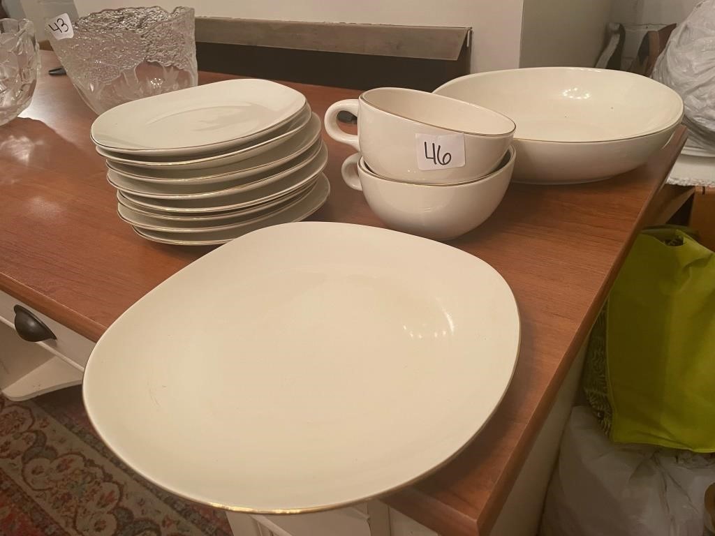 Gold Rimmed dishes set