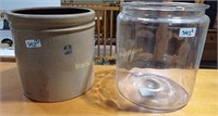 2 Gallon Crock & Glass Jar