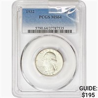 1932 Washington Silver Quarter PCGS MS64