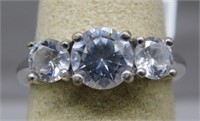Sterling Silver CZ ring, size 7.
