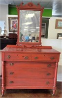 5 DRAWER DRESER WITH MIRROR ON CASTERS