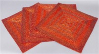 Ruby Beaded Glass and Cotton Placemats, 8 PCS.