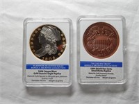1/4 Eagle Gold Replica Coin & 2 Cent Replica