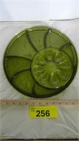 Vintage Green Relish / Egg Platter