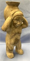 South American clay figurine, has been cracked in