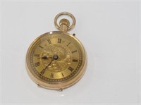 Ladies 9ct yellow gold cased pocket watch