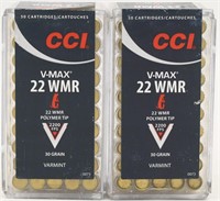 100 Rounds of CCI Varmint .22 WMR Ammunition