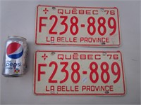 1 Paire Licences 1976 (auto commercial)  F238-889