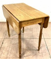 Antique Rustic Wood Drop Leaf Dining Table