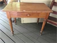 VICTORIAN PINE 1 DRAW HALL TABLE