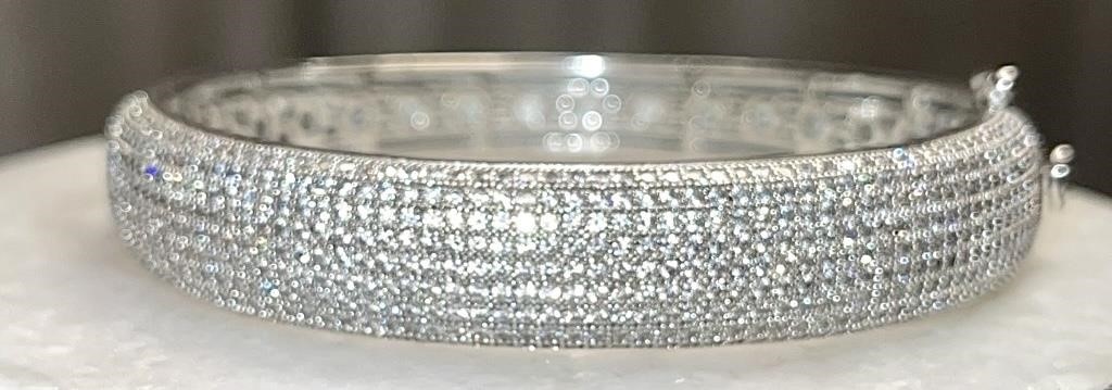 18k Gold Overlay Creation Diamond Bangle