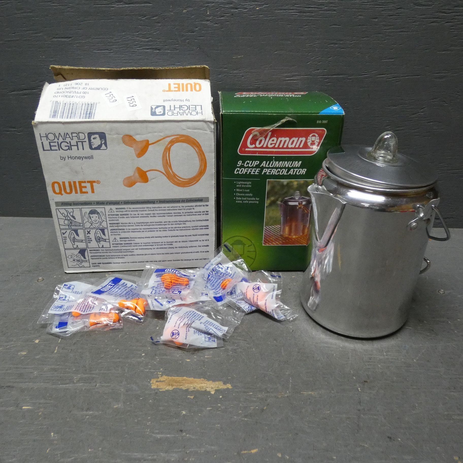 Coleman Aluminum Coffee Percolator,Ear Plugs