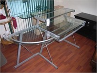 Metal & glass computer desk