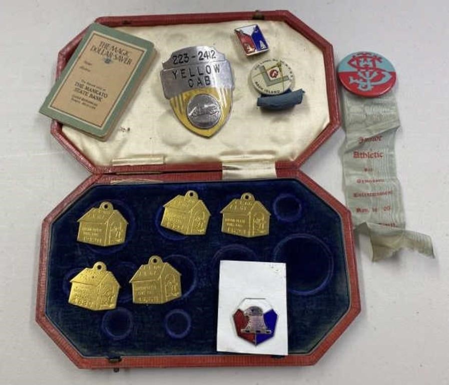 Masonic, Dog Tags, enamel buttons, military, etc.