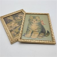 Antique Framed Cat Art