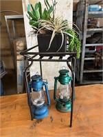 Plant Stand with Two Decor Lamps
