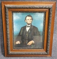 Vintage Print of Lincoln - 26" x 30" Oak Frame