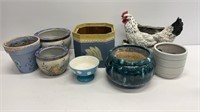 Planter lot: Chicken and chicks. Various shapes,