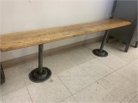 Wooden Bench w/ Metal Legs 59 x 10 inches