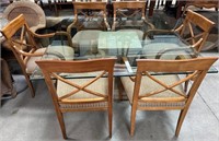 11 - GLASS TOP DINING TABLE W/ 6 CHAIRS