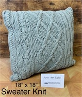 Quality Knitted Throw Cushion (18" x 18")