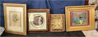 Lot Of 4 Pieces of Framed Art