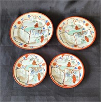 Four Japanese Kutani Plates