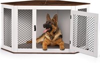 Corner Dog Crate Furniture  Wooden Dog Kennel