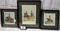 3 MILITARY LITHOGRAPHS