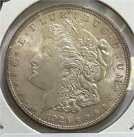 1921P Morgan Silver Dollar Choice+