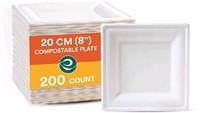 ECO SOUL Pearl White 8 Inch Square [200-Pack] Pape
