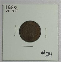 1880  Indian Head Cent   VF-XF